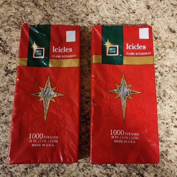 Vintage Tinsel Christmas Tree Icicles Silver - Picture 1 of 3